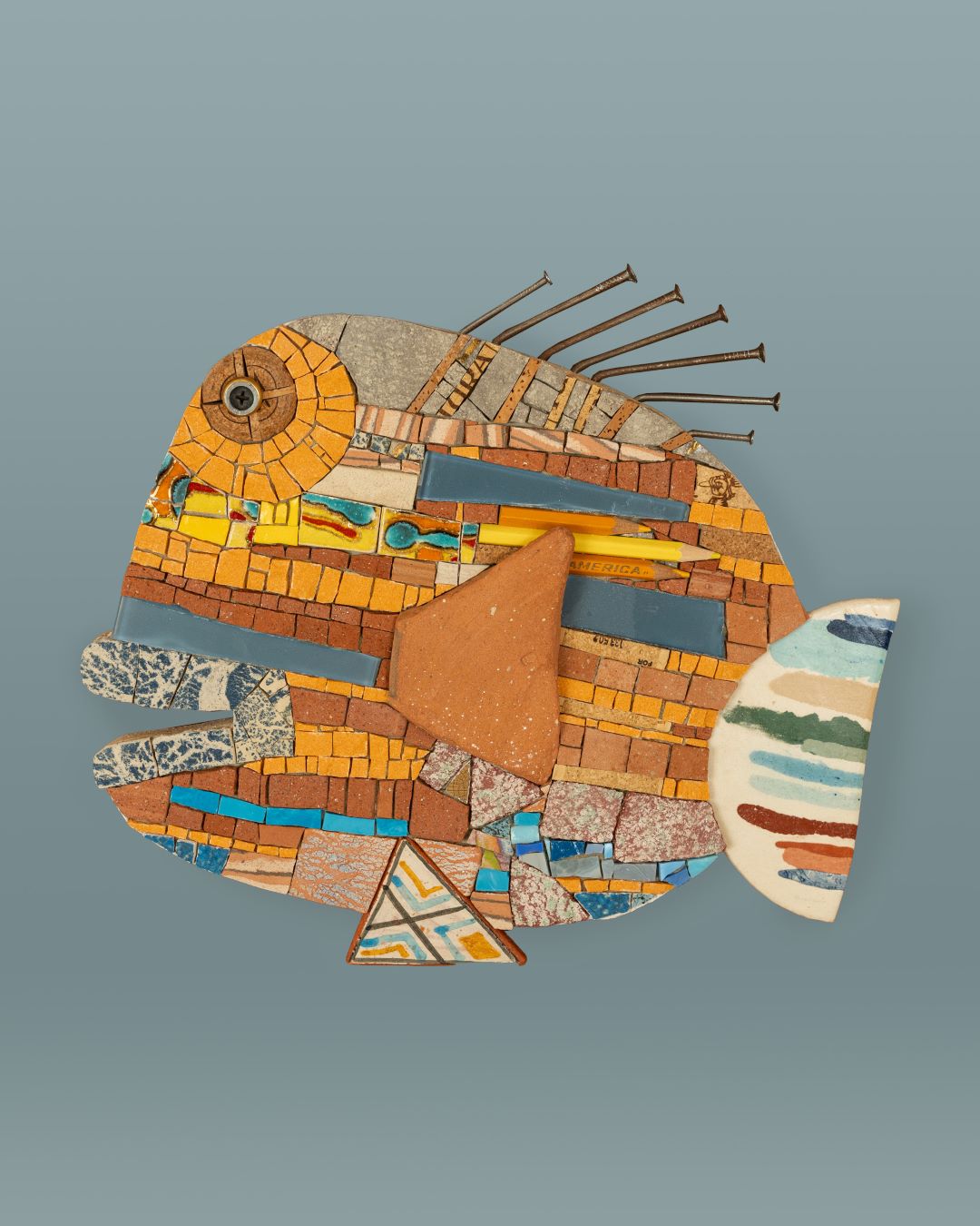 pesce a mosaico realizzato da Cecilia giusti 