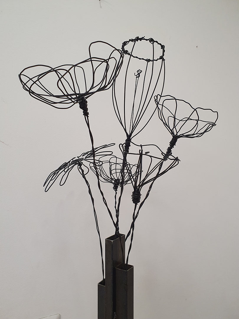 vaso di fiori in fil di ferro 