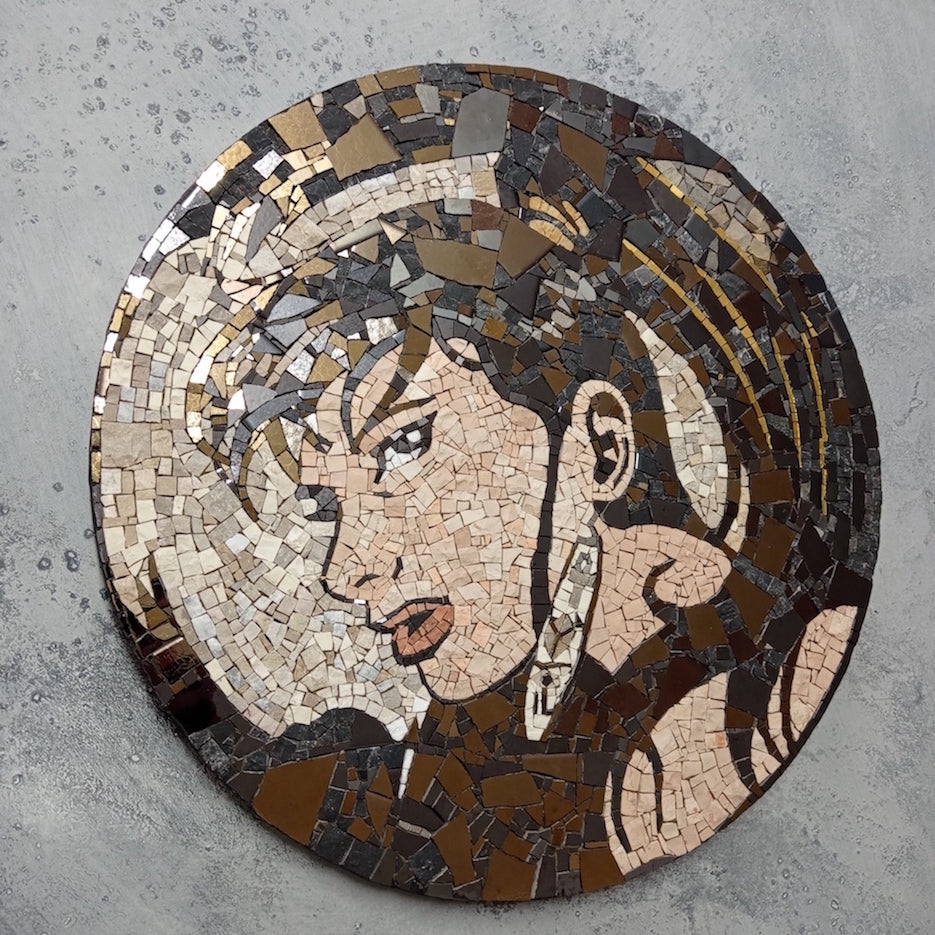mosaico desdemona, omaggio a l'insonne, pezzo unico fatto a mano