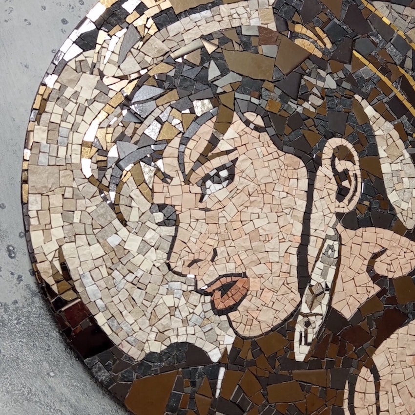 mosaico omaggio a protagonista de l'insonne, desdemona. pezzo unico fatto a mano