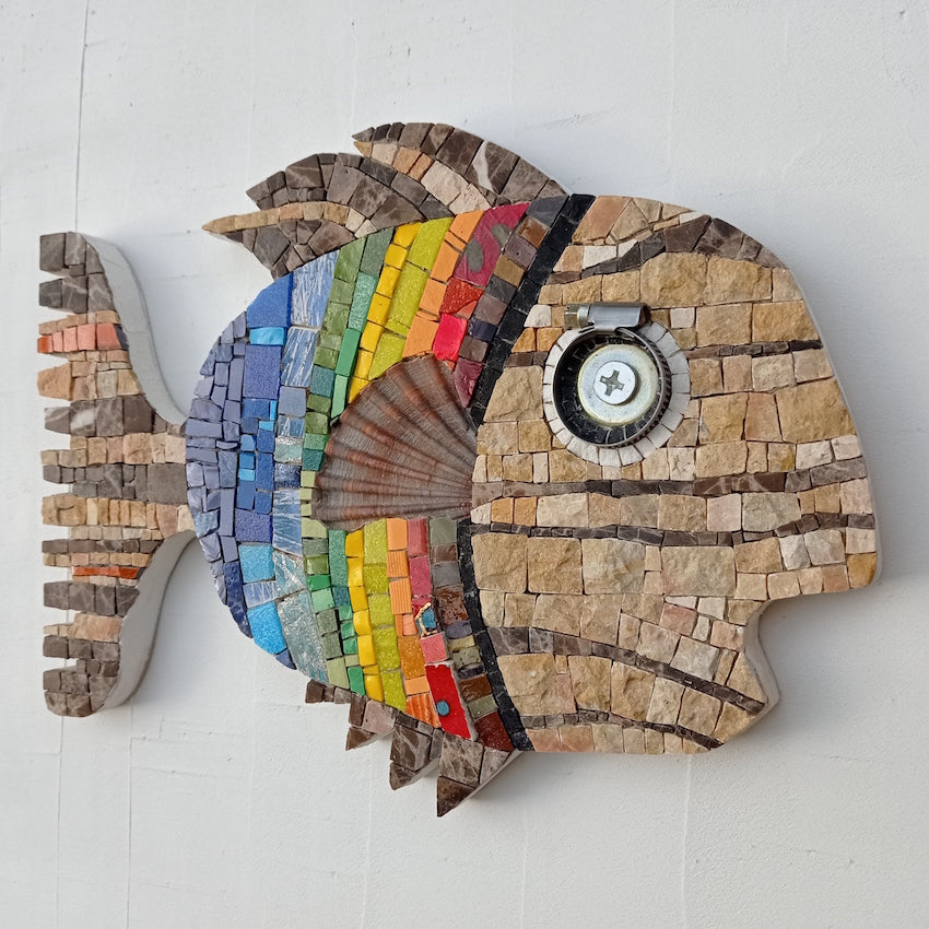 pesce arcobaleno mosaico fatto a mano peace