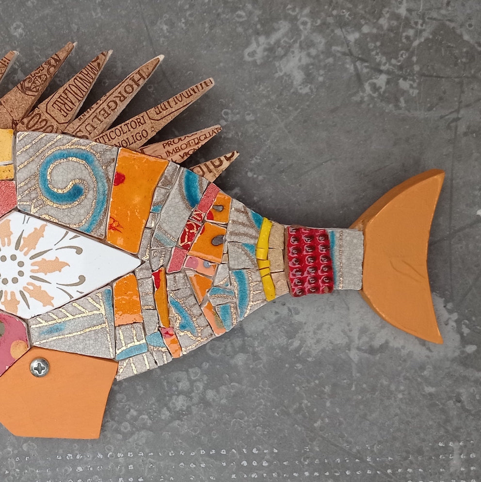 dettaglio - coda del mosaico pesce pagliaccio