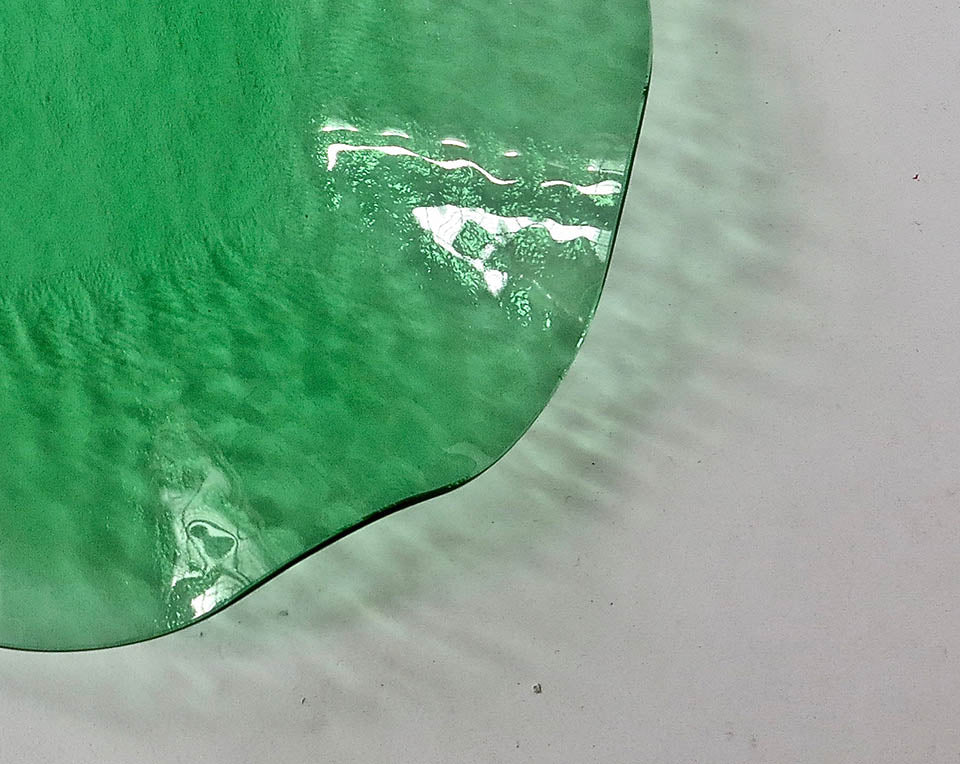 centro tavola ondulato vetro verde smeraldo