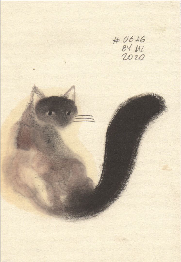 gatto calico 18 dipinto da mariangela zabatino