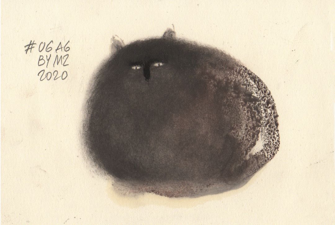 gatto macchia dipinto da mariangela zabatino