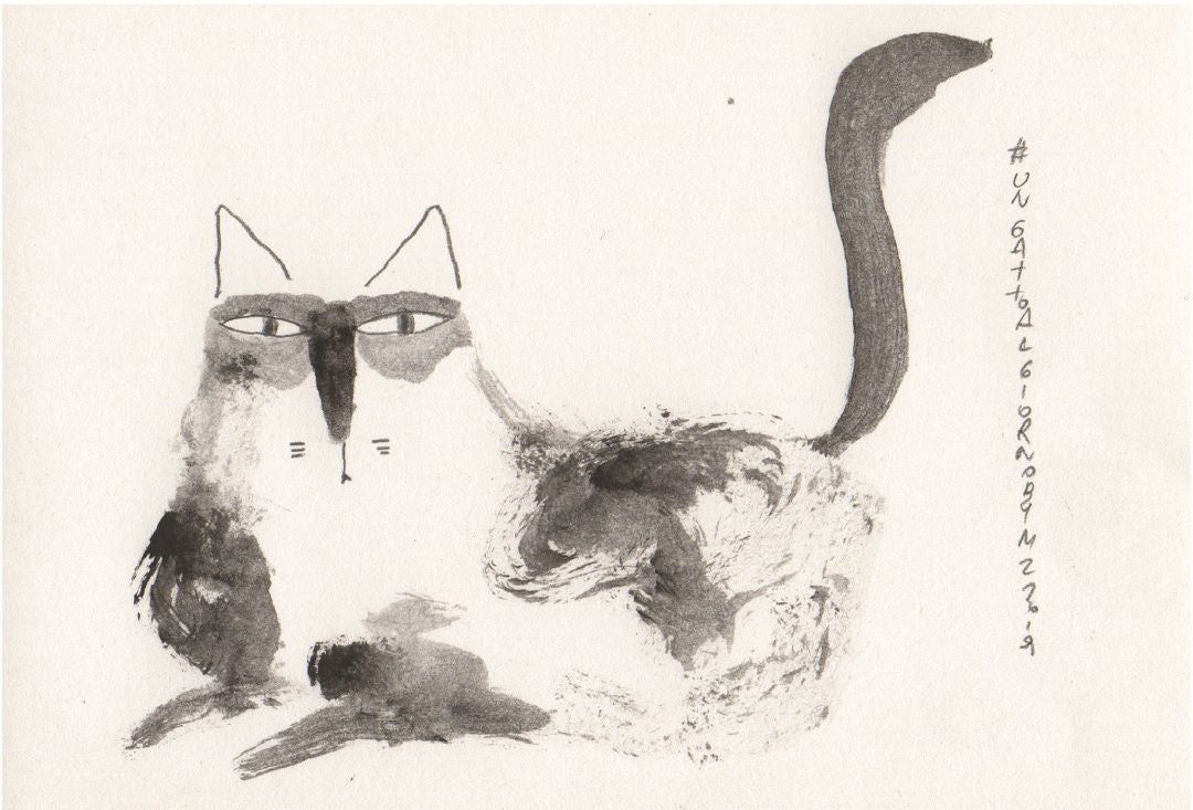 gatto macchia 7 dipinto da mariangela zabatino