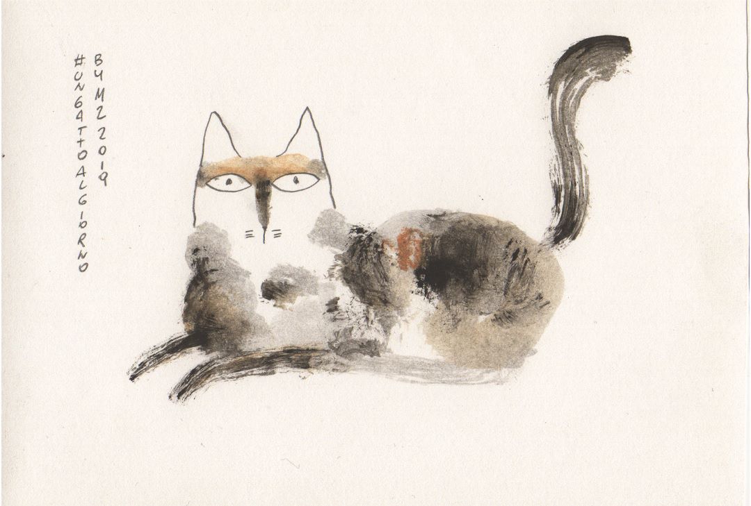 gatto macchia 11 dipinto da mariangela zabatino ungattoalgiorno