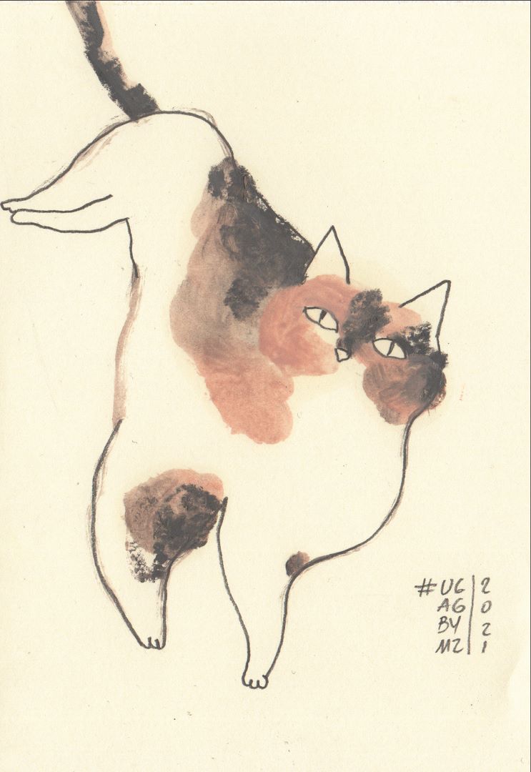 gatto calico 20 dipinto da mariangela zabatino