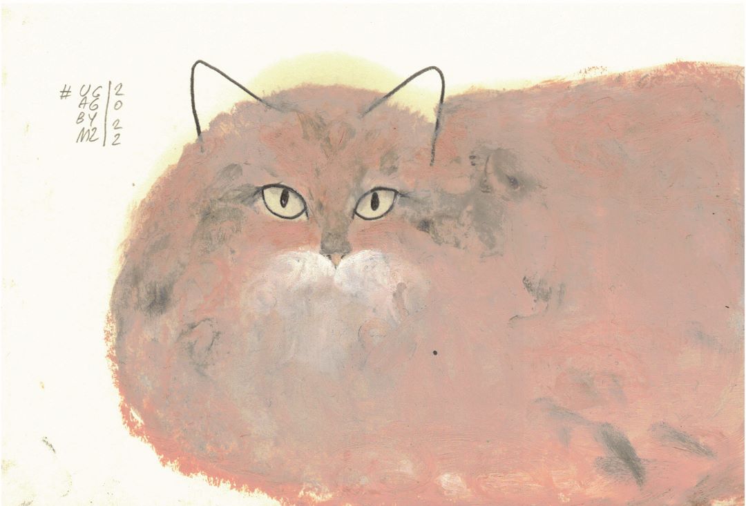 gatto rosso 2 dipinto da mariangela zabatino