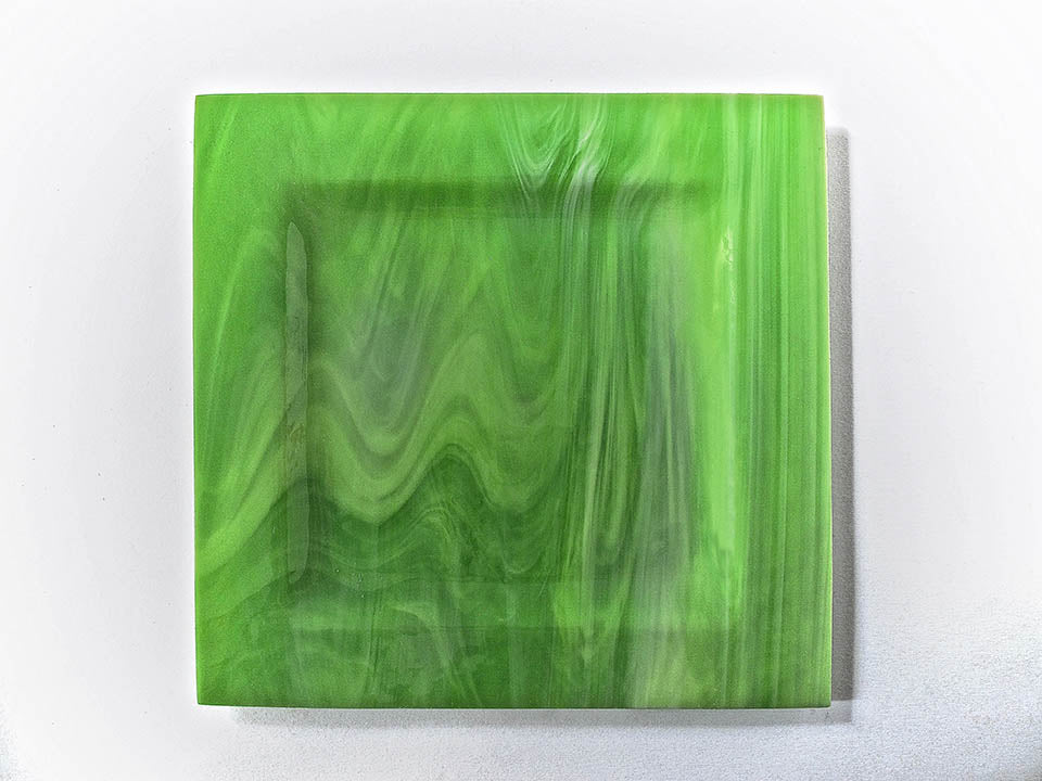 piatto quadrato vetro verde opalescente